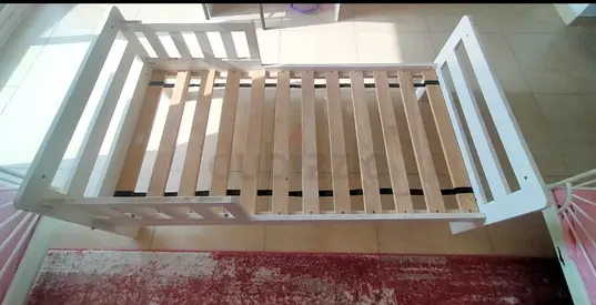 White Wooden Baby Crib - Single Size (Mattress Not Included)