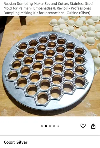 Metal dumpling/pasta mold press insert (round, honeycomb design)