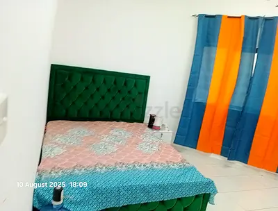 Private Master bedroom with attached bathroom fully furnished available in Al Taawun for couples