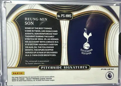 Heung-Min Son Panini Prizm Pitchside Signatures Football Card (Autograph)
