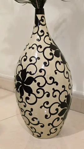 Ceramic Vase FREE Peacock Feathers