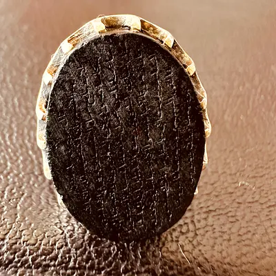 Vintage Hand-Engraved Abbasabad Stone Silver Talisman Ring