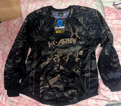 HK Army HSTL Long Sleeve Paintball Jersey - Size Unknown, Black Camo