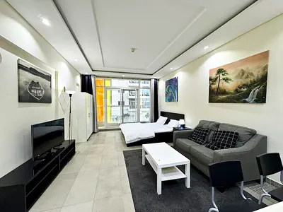 Modern Furnished Studio || in Warsan 4 With Balcony || Ready to Move All Amenities