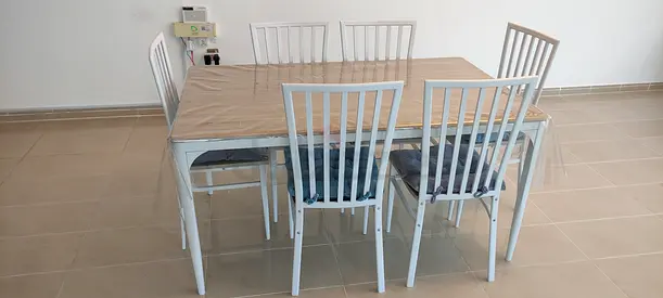 6-Seater Dining Table with Metal Frame 150 cm x 90 cm