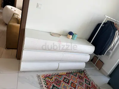 Foldable decorative room divider / screen - white textured