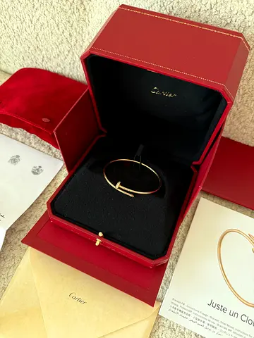 Cartier Juste un Clou Bracelet with Diamonds in Rose Gold (With Box  Papers)