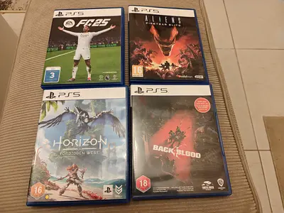 4 PS5 Games (Almost New): Horizon 2, FC25, Aliens  Back 4 Blood
