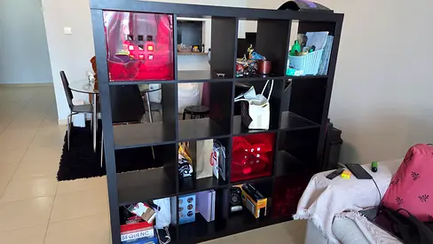 IKEA Kallax-style 4x4 Cube Storage Unit - Dark Brown/Black