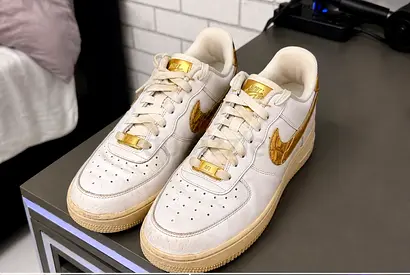 Slightly Used Nike Air Force 1 Low CR7 Golden Patchwork Size EU 39