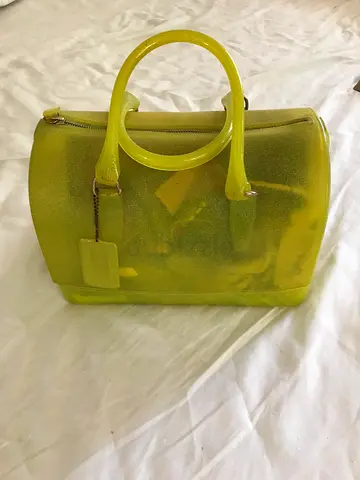Yellow Transparent Jelly Tote Bag with Circular Handles