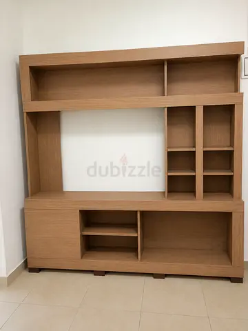 Wooden Entertainment Center / TV Unit with Shelves