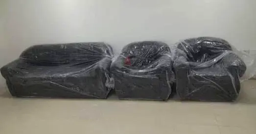 5 seater black sofa set 3+1+1 New