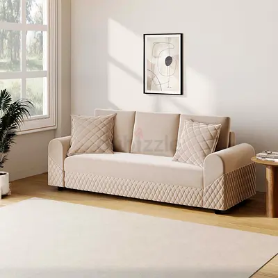 Rolled arm sleek line design 3 seater sofa