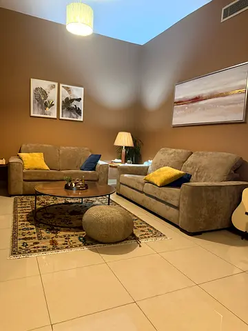 3-seater sofa set with cushions and coffee table - good condition