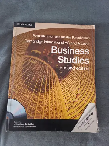 Cambridge AS  A Level Business Studies Coursebook - Peter Stimson