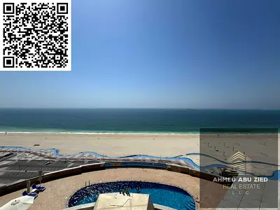 Largest luxury 2 master bedroom apartment in Corniche Tower with full sea view, 4 bathrooms, spacious hall, 2 sea-view balconies, maid room, built-in