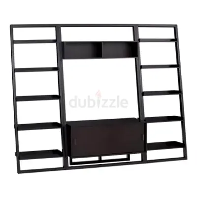 Crate  Barrel Sloane Entertainment Unit with Shelves - Dark Wood/Black Finish