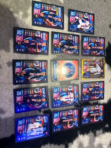 Paris Saint-Germain Sticker/Card Collection - Neymar, Mbappé  More (15pcs)