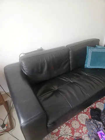 black leather sofa from Freedom Australia