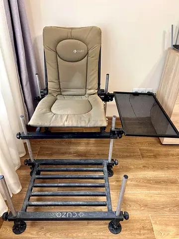 Cuzo Fishing Seat Box with Rod Rest and Side Tray