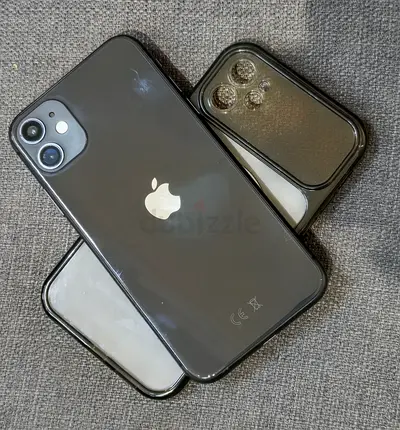 iPhone 11 (Black) with Clear Protective Case - Good Condition