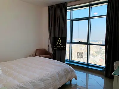 باطلاله بحريه كامله + بطابق مرتفع + للسكن او للاستثمار + 2400 قدم + جيم ومسبح وجاكوزي وساونا