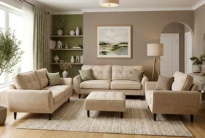 Beige 3-Piece Sofa Set  – Good Condition