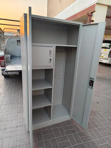Brand New Metal Wardrobe Cabinet with Shelves and Lock