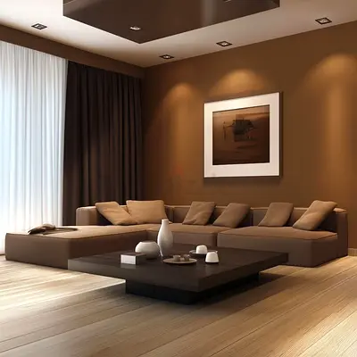 Customised Modern Brown L-Shaped Sectional Sofa