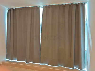Grey blackout curtains - set of 2, 210 cm w x 300 cm h - for 3 rooms