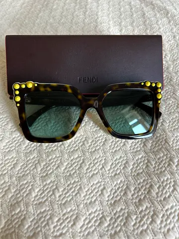 FENDI,Tortoiseshell Designer-style Sunglasses with Gold Stud Detail