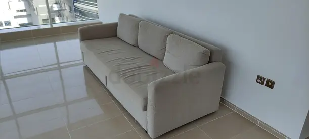 Light grey 3-seater fabric sofa