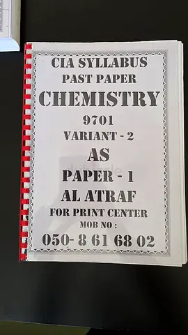 Chemistry 9701 Paper 1 and Paper 3