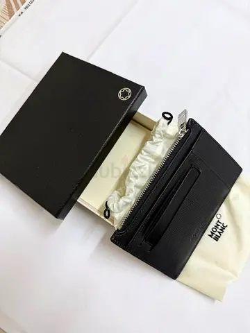 Montblanc Black Leather Card Holder / Small Zip Wallet - Like New