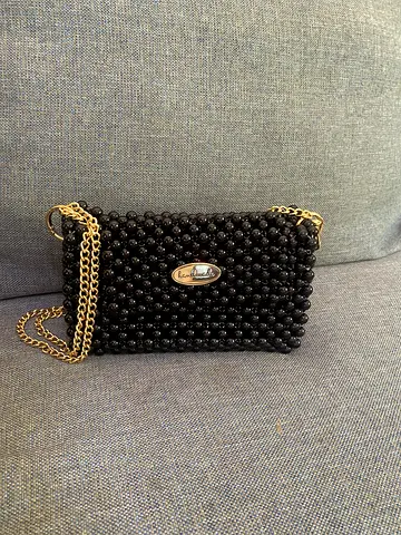 Black new handmade beaded bag