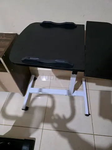 Adjustable Laptop/Study Table on Wheels - Black