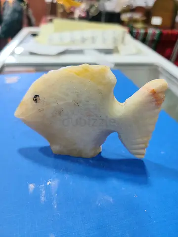 Carved Stone Fish Figurine - Small Decorative Collectible 10cm
