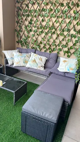L shape balcony sofa with table 750 AED new