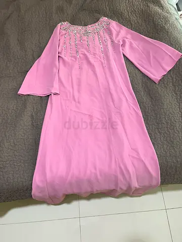 Light pink embellished midi dress