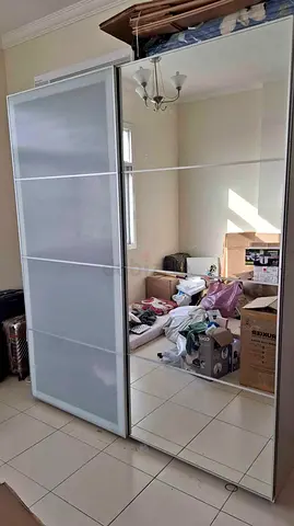 Large Sliding Wardrobe with Mirror Doors - Good Condition