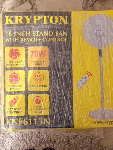 Krypton 16-inch Stand Fan (New in Box) with Remote