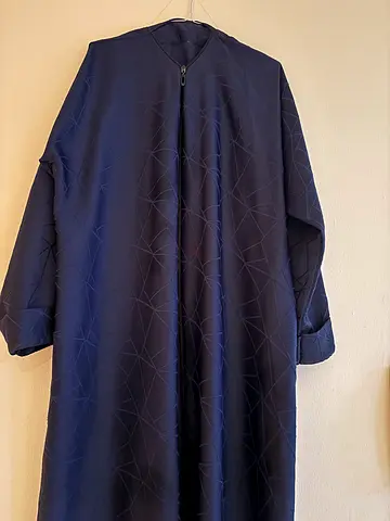 Navy Blue Geometric Pattern Abaya