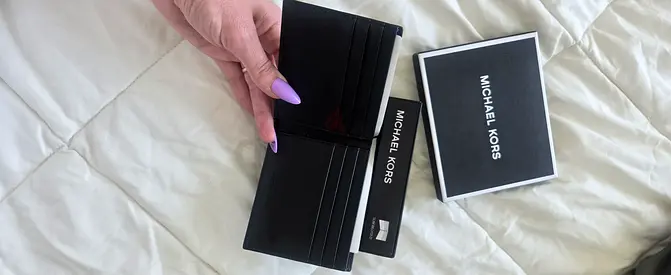 Michael Kors black leather gray