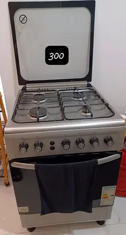 Stainless Steel 4-Burner Gas Cooker with Oven - Good Working Condition