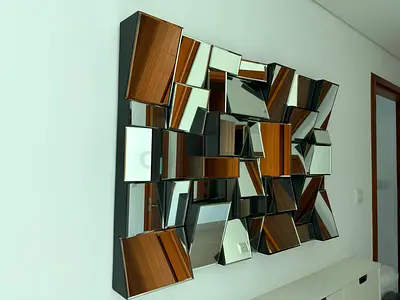 Geometric Multi-Panel Wall Mirror — Modern Decorative Mirror