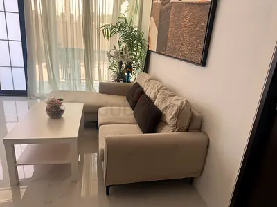 Home center sofa with table in excellent condition