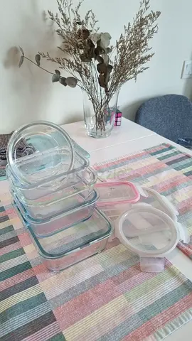 Set of Glass Food Storage Containers / Meal Prep Boxes  - 5 Pieces