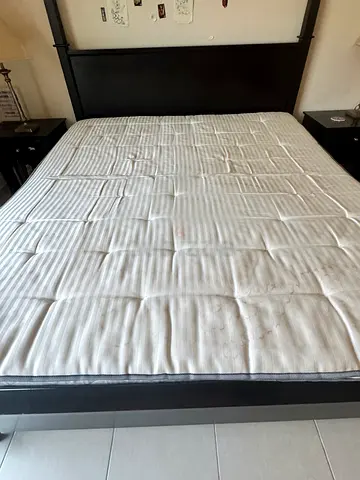 King Bed Frame with Mattress, and Mattress Protector Free