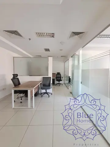 Chiller Ac free | semi furnished fitted Office | 2 partition